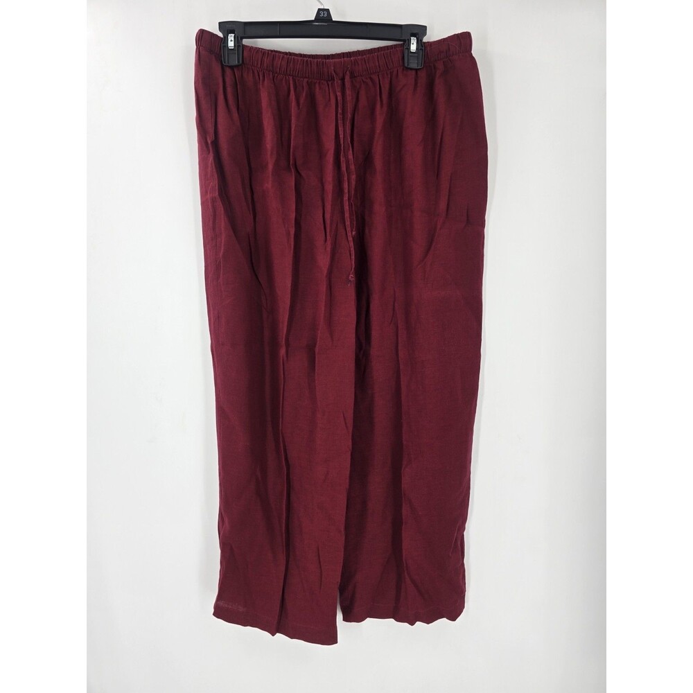 Eileen Fisher Organic Linen Lantern Pant Large Lagenlook Coastal Pull-on Red